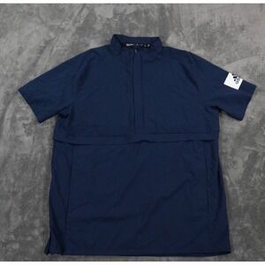 Adidas Jacket Mens‎ Medium Blue Coach Wind Shirt Fishing Casual Baseball